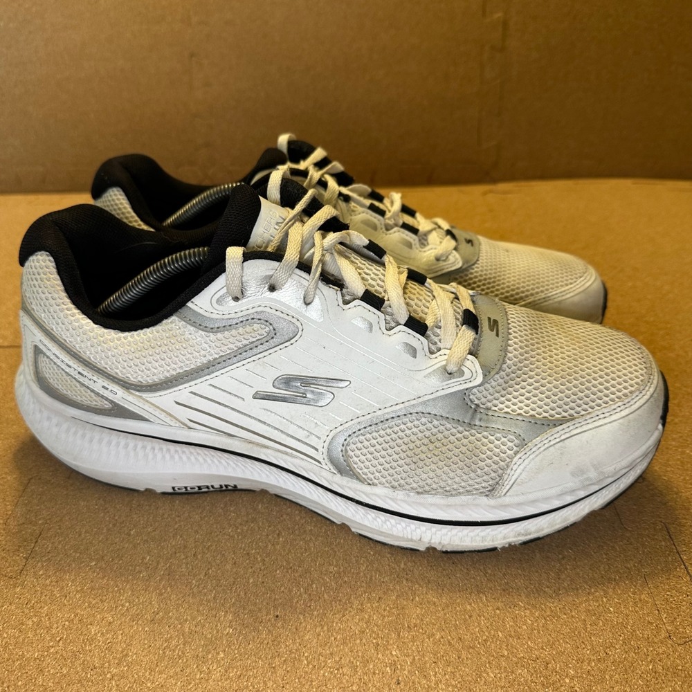 Skechers GOrun Consistent 2.0 Mens White Silver Running Shoes 220868 WSL Size 13
